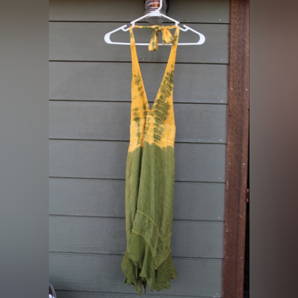 Tye Dye Ruffle Midi Dress